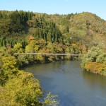 五百川峡谷にかかる太平橋